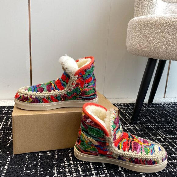 Mou Eskimo Mini Series Ethnic Round-Toe Women's Snow Boots - Picture 4 of 9